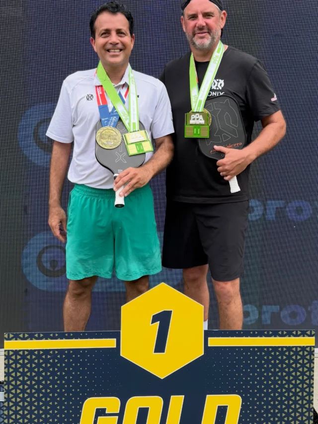 North Carolina was Mofo HOT 🥵 but I’m back with my regulars on the top of the podium. Onix paddles kept up to the heat wave. Looking forward to getting my medals back home to a fair temperature. #stevedeakinpickleball #thenestsports #pickleballcoaching #onixplayer