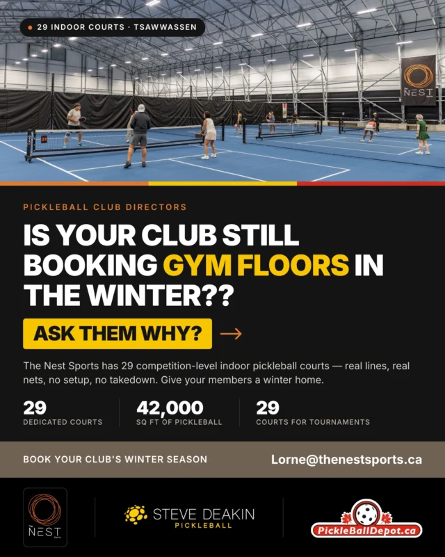 Not gonna lie…it kinda drives me crazy when I hear clubs are still booking gym floors. Purpose built. Let’s play real pickleball people. Reach out. #nomoregymfloors #hardcourtsshapeballs #thenestsports #stevedeakinpickleball #onix
